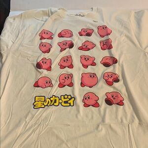 Kirby Graphic Tee in White and Pink‎